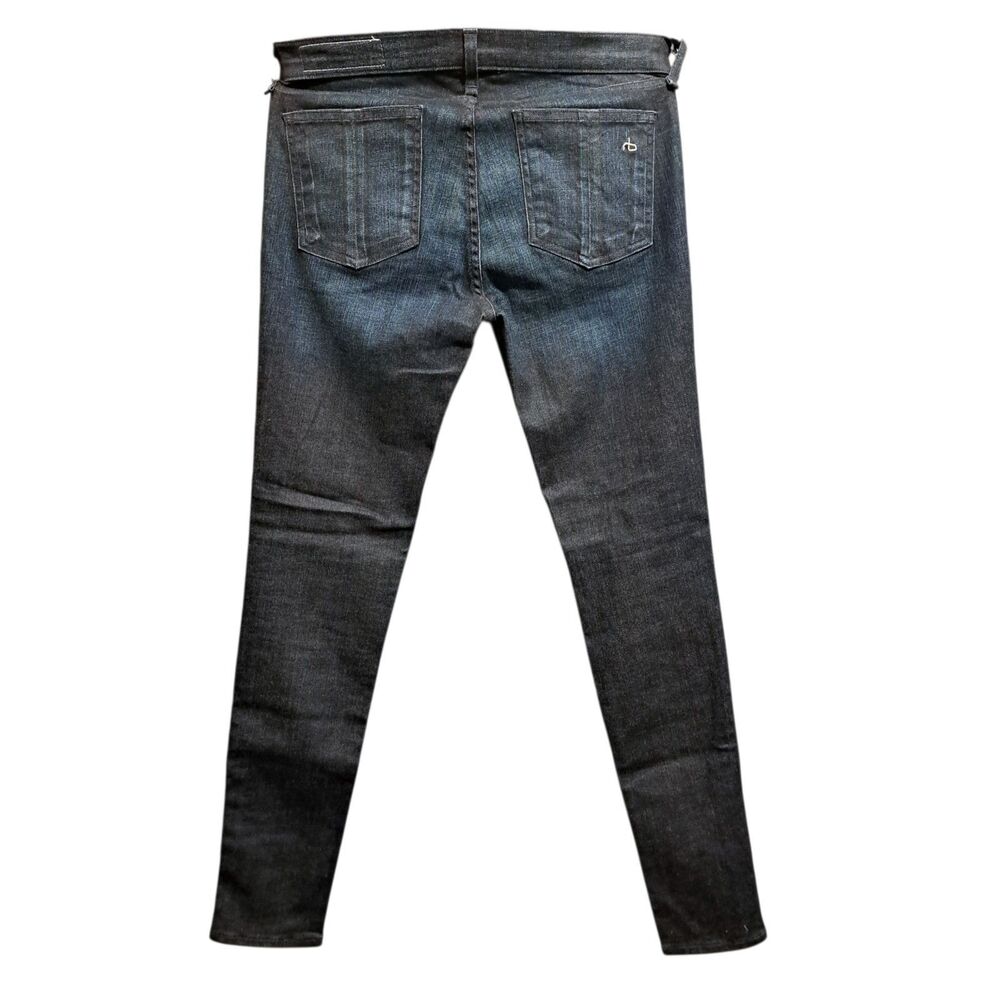 Rag & Bone Kensington Moto Skinny Jeans Pockets Zippers Women Size 29 Dark Wash - Picture 2 of 11